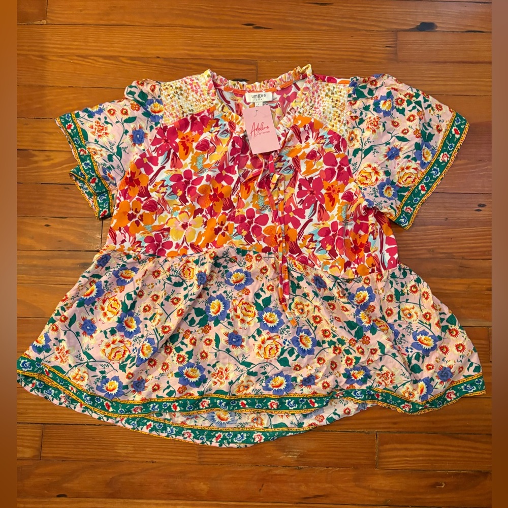Umgee Multicolor Floral Blouse